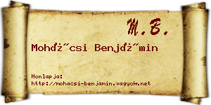 Mohácsi Benjámin névjegykártya