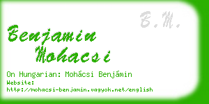 benjamin mohacsi business card
